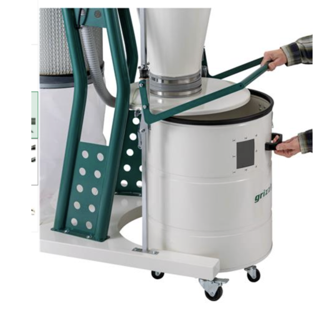 Grizzly Industrial G0860 11/2 HP Portable Cyclone Dust Collector (Used