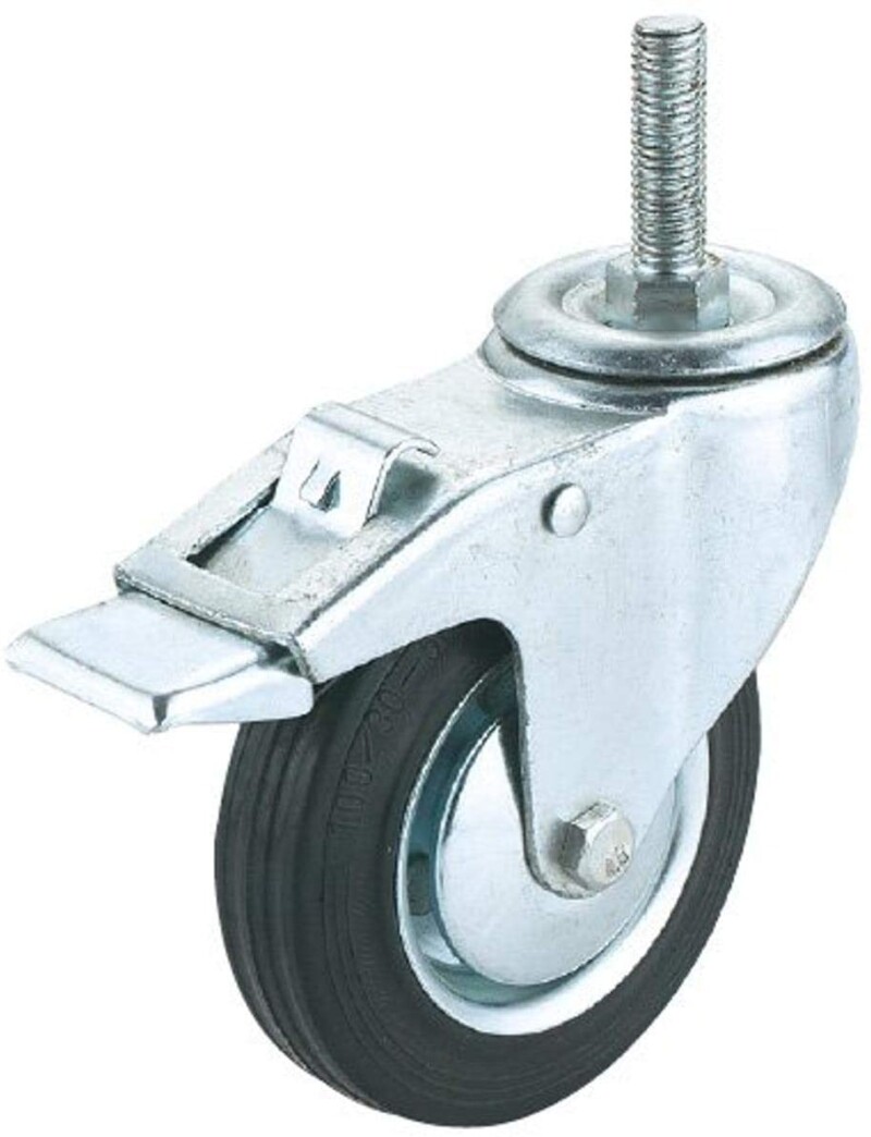 Steelex D2549 Threaded Lock Swivel Industrial Hooded Caster, 61/4Inch